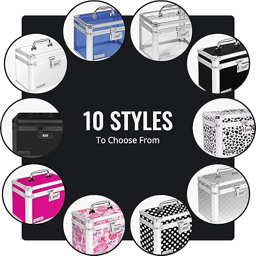 Miniatura 9 de Caja de seguridad Vaultz con combinación, 7.25 x 10 x 7.75 pulgadas, caja fuerte para dinero, documentos y medicamentos, color rosa