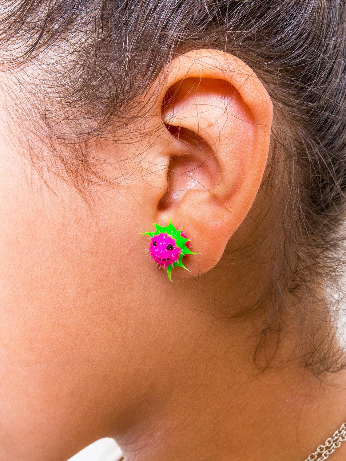 6 Spike Earrings for Women - Silicone Stud Earrings Set, Kawaii Smiley Face Earring Pack for Adults, Funk Rave Heart Earrings, Womens Y2K 90s Peace Sign Earring image 5