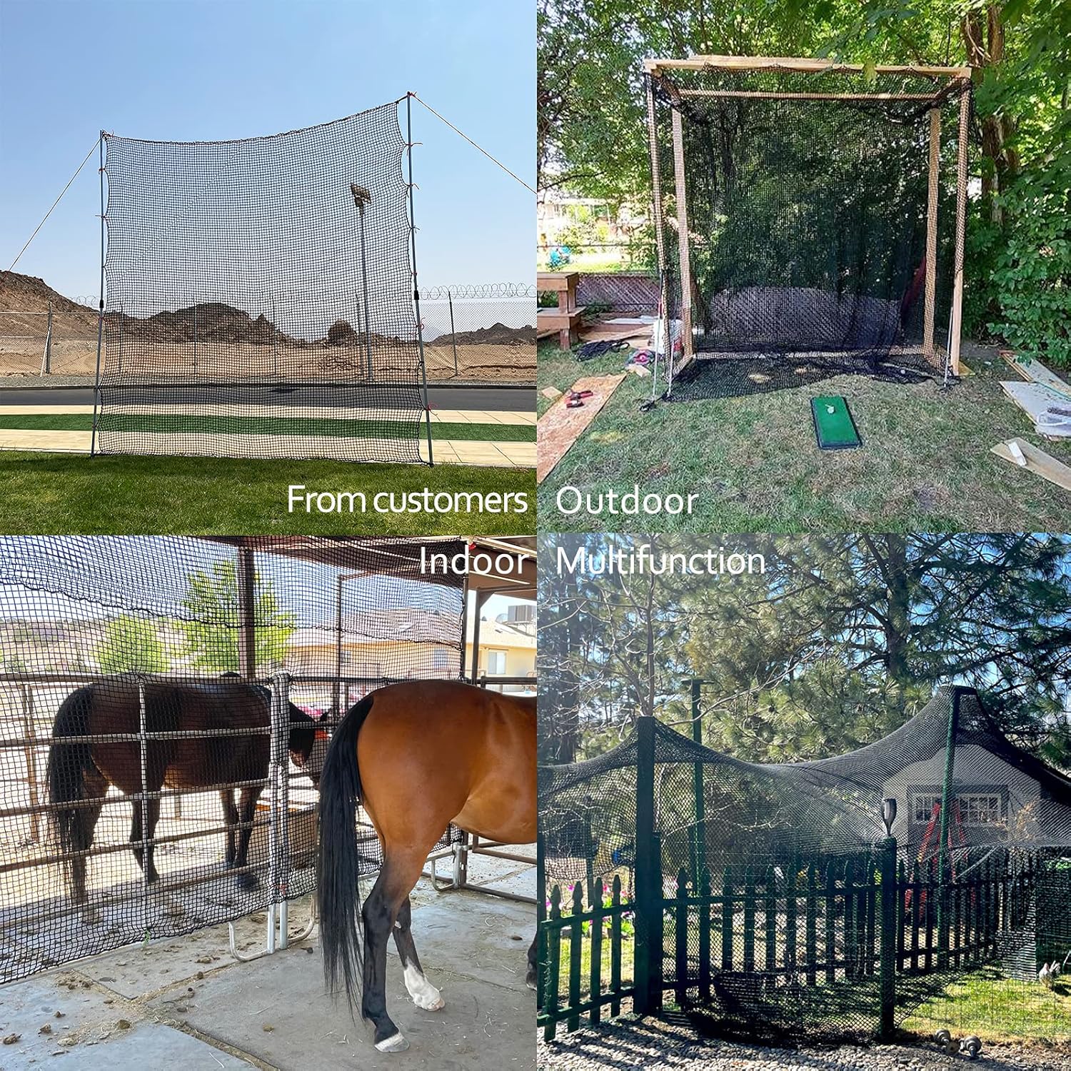 Limited Discount Aoneky Golf Sports Practice Barrier Net, Golf Ball Hitting Netting, Golf High Impact Net, Heavey Duty Golf Containment Net, 10 x 10 Ft / 10 x 15 Ft / 10 x 20 Ft / 15 x 15 Ft