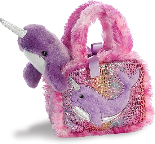 Miniatura 4 de Aurora® Fashion Fancy Pals™ - Animal de peluche de narval - Compañeros sobre la marcha - Accesorios elegantes - Multicolor 7 pulgadas