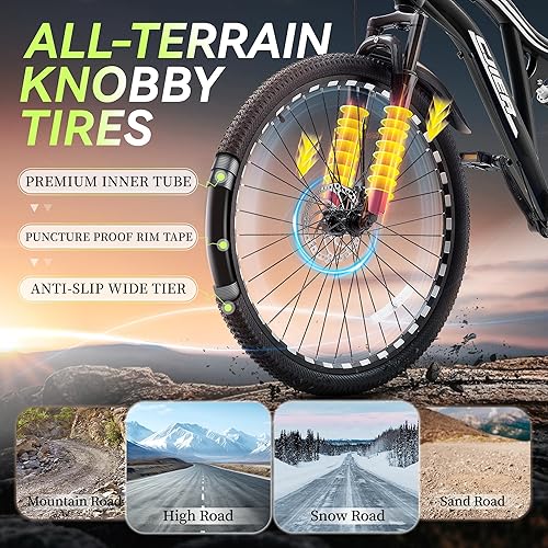 Miniatura 4 de Bicicleta de montaña para niños de 202426 pulgadas, bicicletas para niños y niñas con doble suspensión completa, transmisión de 7 velocidades, freno