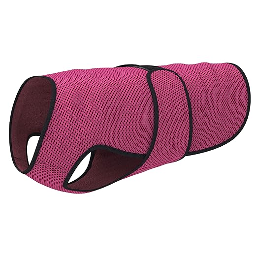 DOGZSTUFF Dog Cooling Vest. Lightweight Jacket with Evaporative Cool Microfiber Technology, UV Protection Shirt for Beach, Sizing for Small, Medium and Large Dogs (XS, Rose Pink)