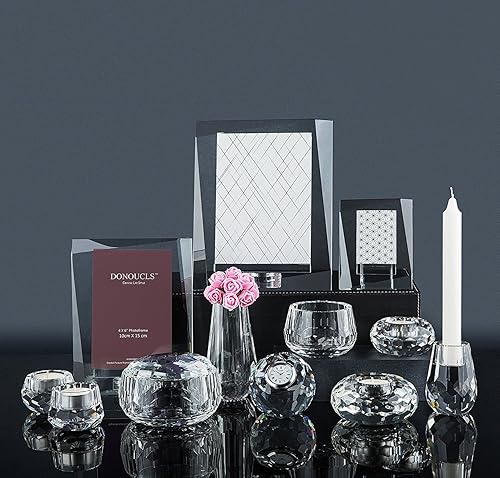 Miniatura 5 de Marco de fotos de cristal de 4 x 6 pulgadas con caja de regalo decorativo para regalo de boda en casa