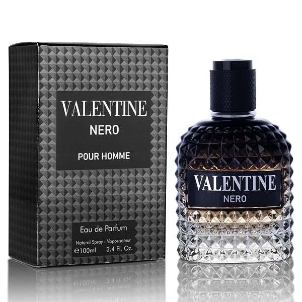 Valentine Nero for Men - Woody Aromatic Fragrance with Floral and Mineral Notes - Masculine Scent - 100ml