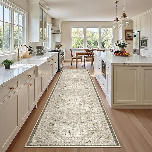 Miniatura 99 de Madane Alfombra lavable de 2 x 3 pies, alfombra de entrada pequeña, antideslizante, vintage, para entrada interior, alfombra de pelo bajo