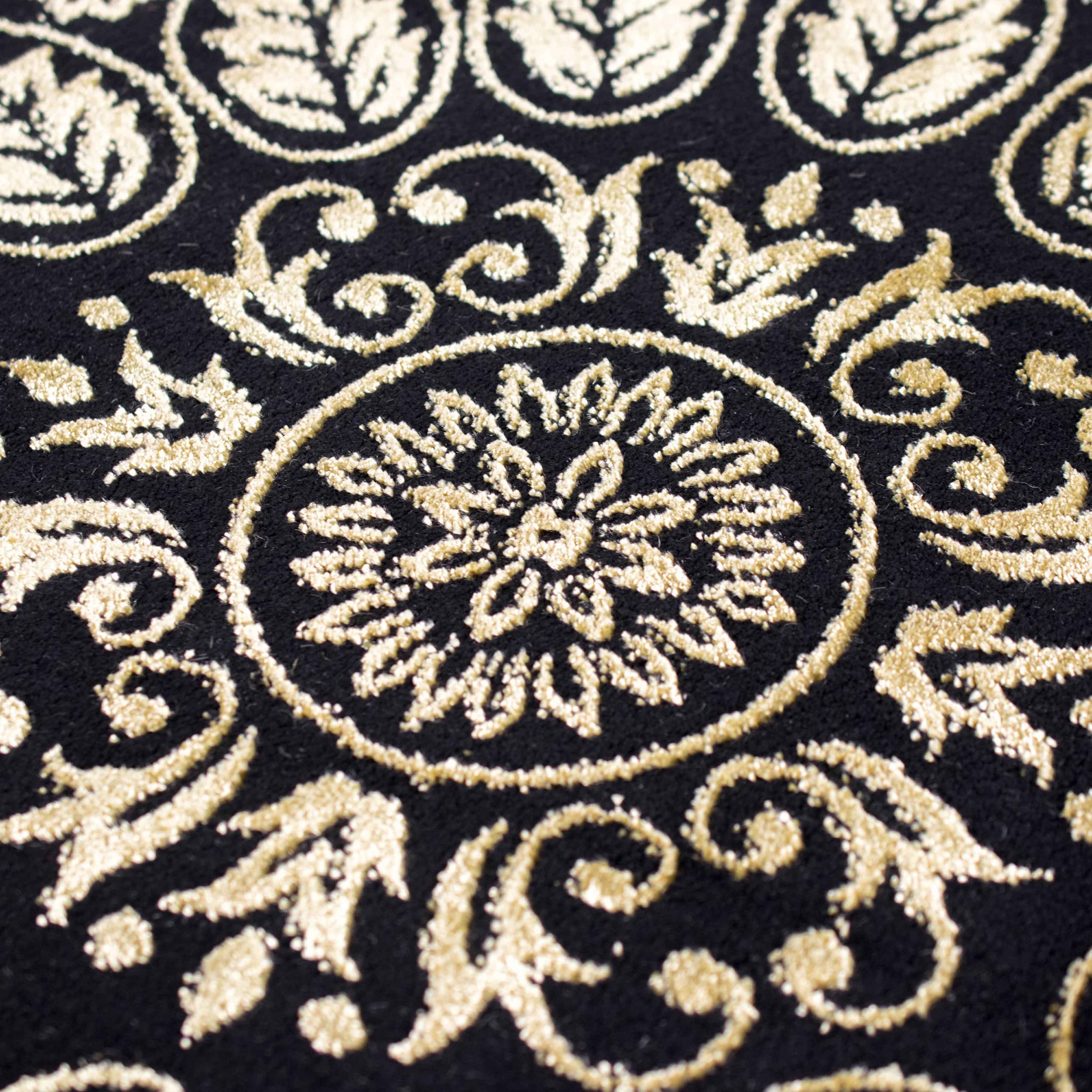 Tapis de créateur moderne motif méandre en or noir Größe 120x170 cm