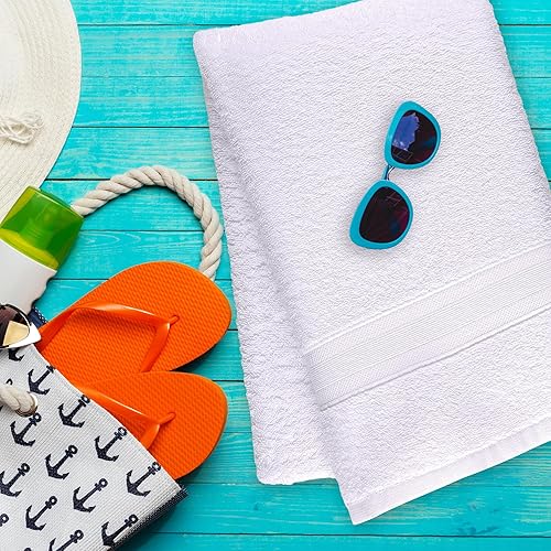 Miniatura 6 de All Design - Toalla de baño extragrande, 100% algodón hilado en anillo, absorbente y de secado rápido, de calidad supersuave (2 unidades, 35 x 70