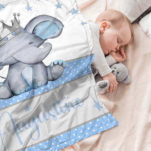 Miniatura 87 de Manta de bebé personalizada para niños, manta de bebé personalizada con nombre súper suave para niños, mantas de elefante personalizadas para bebés