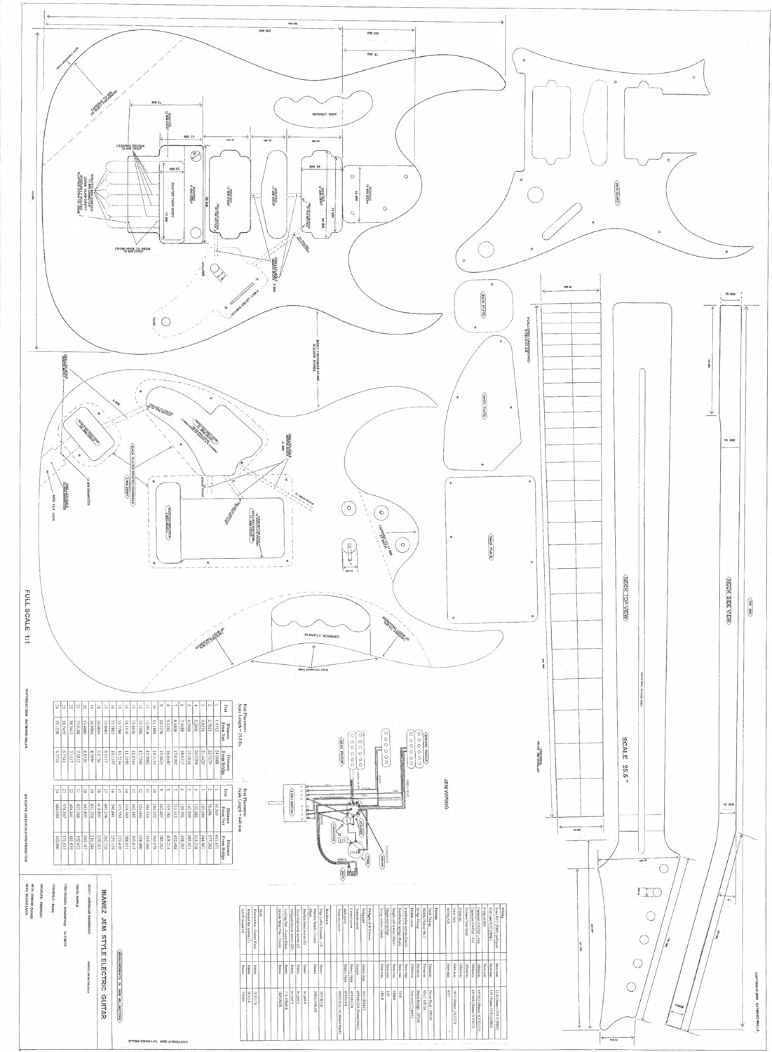 to Make the Ibanez JEM 777 - Full Scale Plans