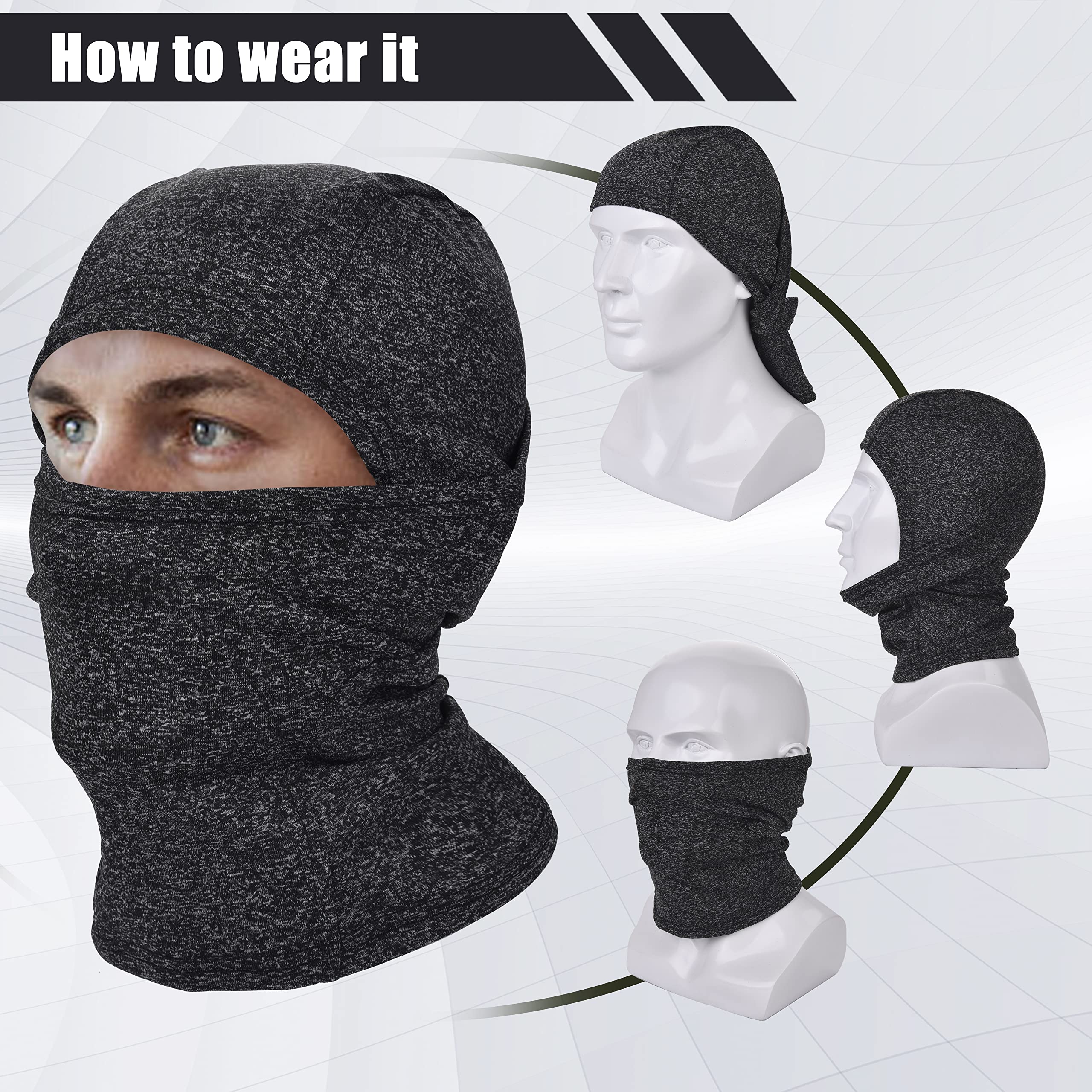 Balaclava Face Mask, Sheisty Mask, Neck Gaiter for Men/Women, UV Protector Ski Mask for Motorcycle Running Riding(Grey)