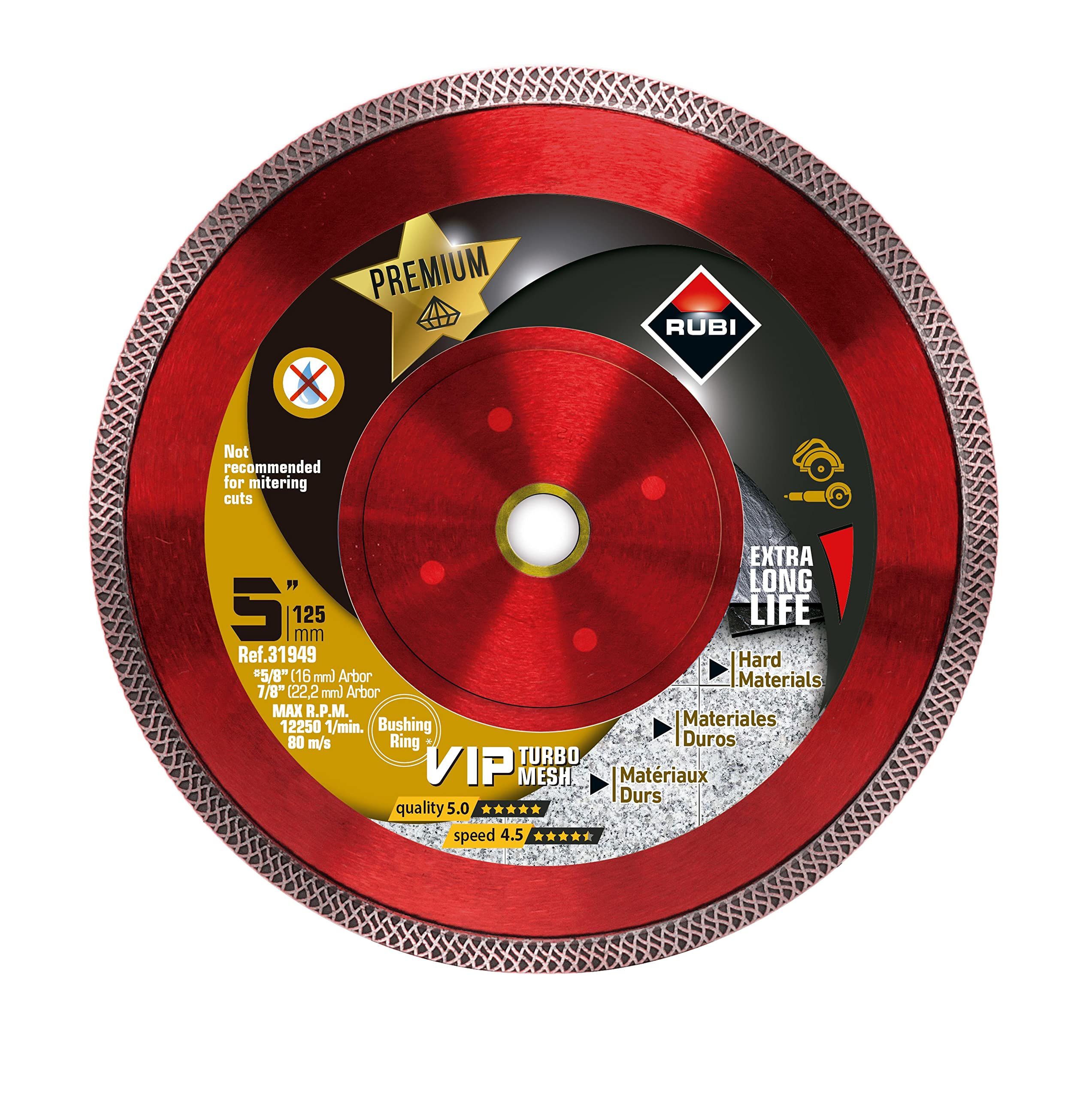 RUBITools 5" VIP Premium Dry Diamond Blade