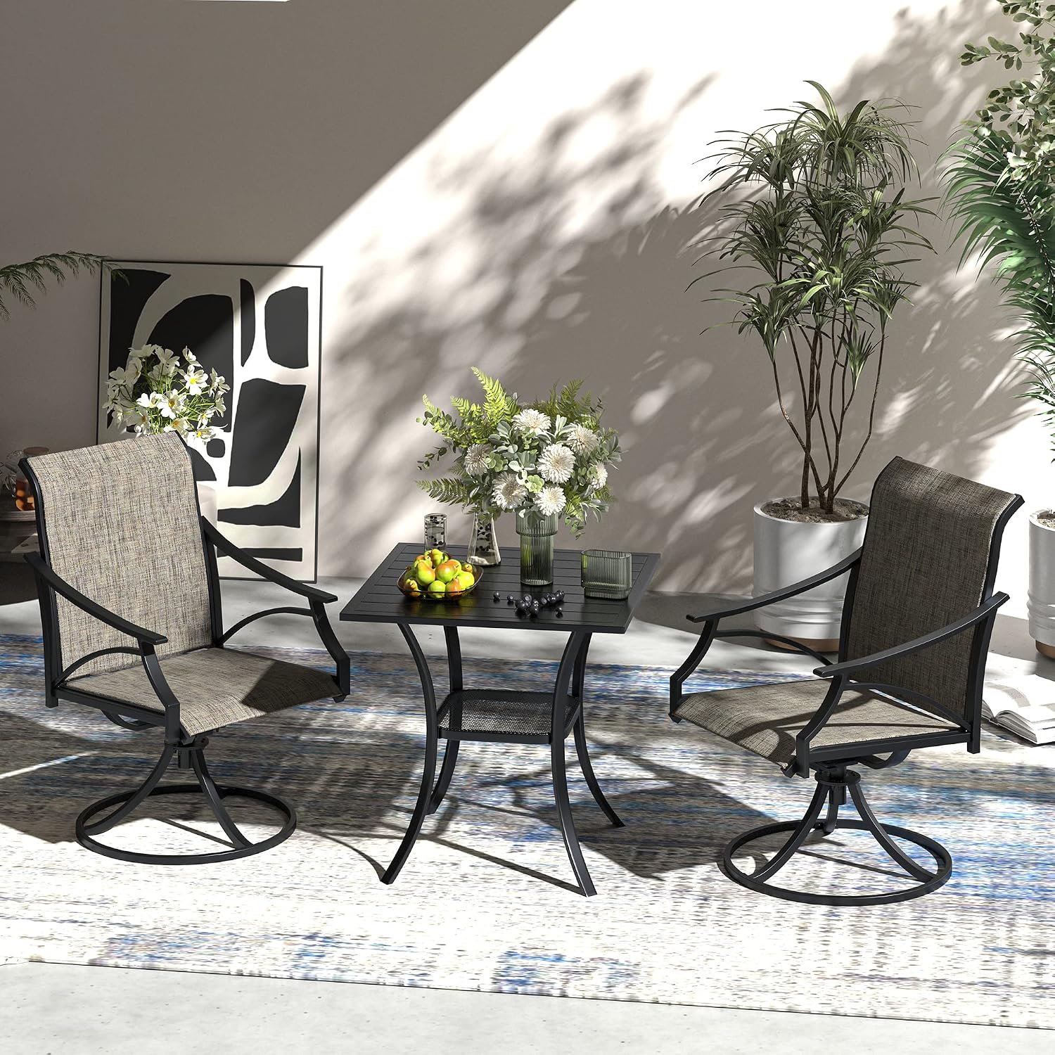 Amazon.com: DIFY 3PCS Patio Dining Set, Outdoor Bistro Set with 1 Small ...