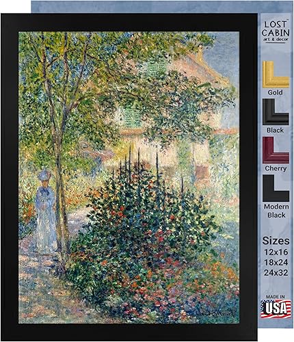 Lost Cabin Camille Monet in The Garden de Claude Monet  Impresión en marco plano negro  Reproducción de pinturas de obras de arte finas  Póster