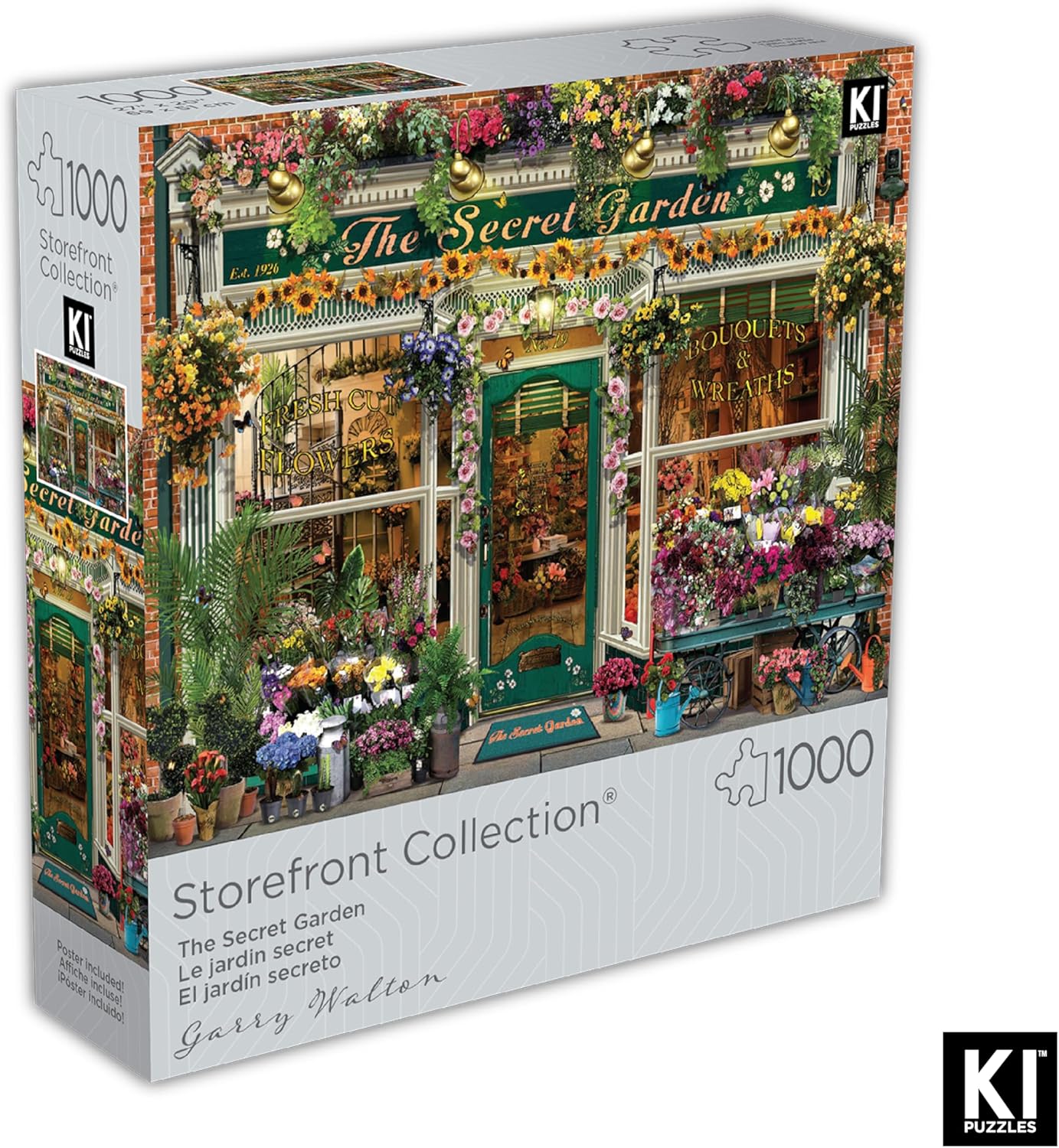 1000 Piece Puzzle for Adults Garry Walton Storefronts Florist The Secret Garden Challenging Colorful Jigsaw 27x20