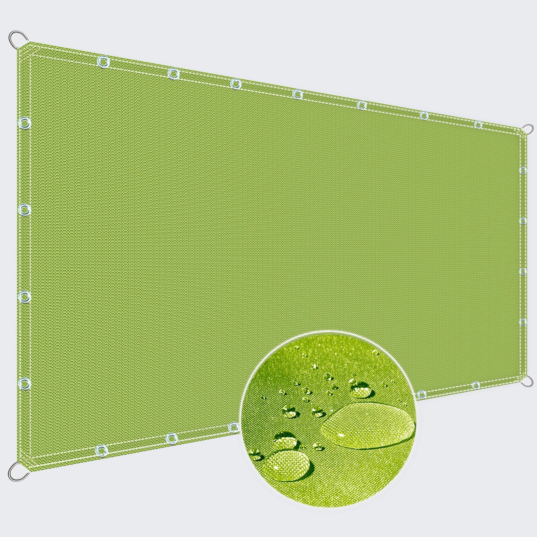 Bâche pare-soleil 4.5x4.5m imperméable jaune-vert en tissu Oxford pour balcon et terrasse