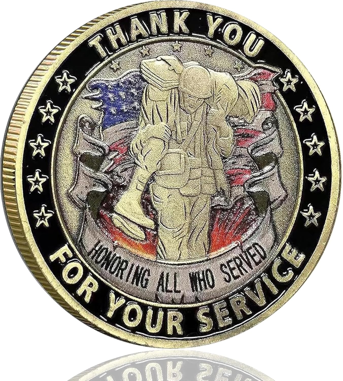 Thank You for Your Service Military Challenge Coin Honoring Heroes and Celebrating Service Gift for Veterans