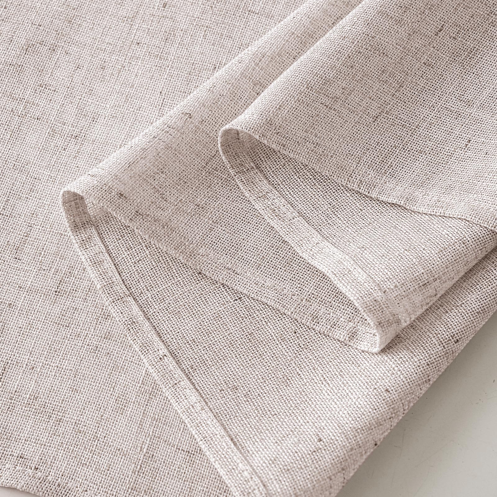 EMEMA Tende Lino Trasparente con Occhielli Tenda a Traslucido Tende Moderne a Vela per Porte Balcone Adatte per Soggiorno Camera da Letto 2 Pannelli 140x300 cm Avorio