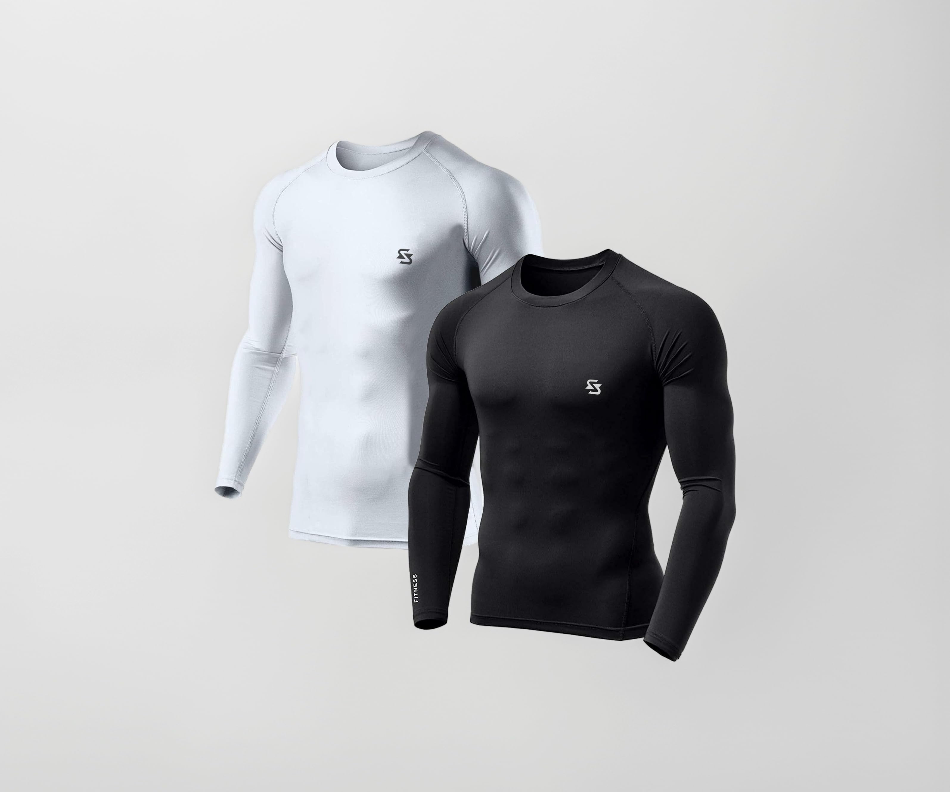 Men's Cool Dry Short Sleeve Compression Shirts, Sports Baselayer T-Shirts Tops, Athletic Workout Shirt
