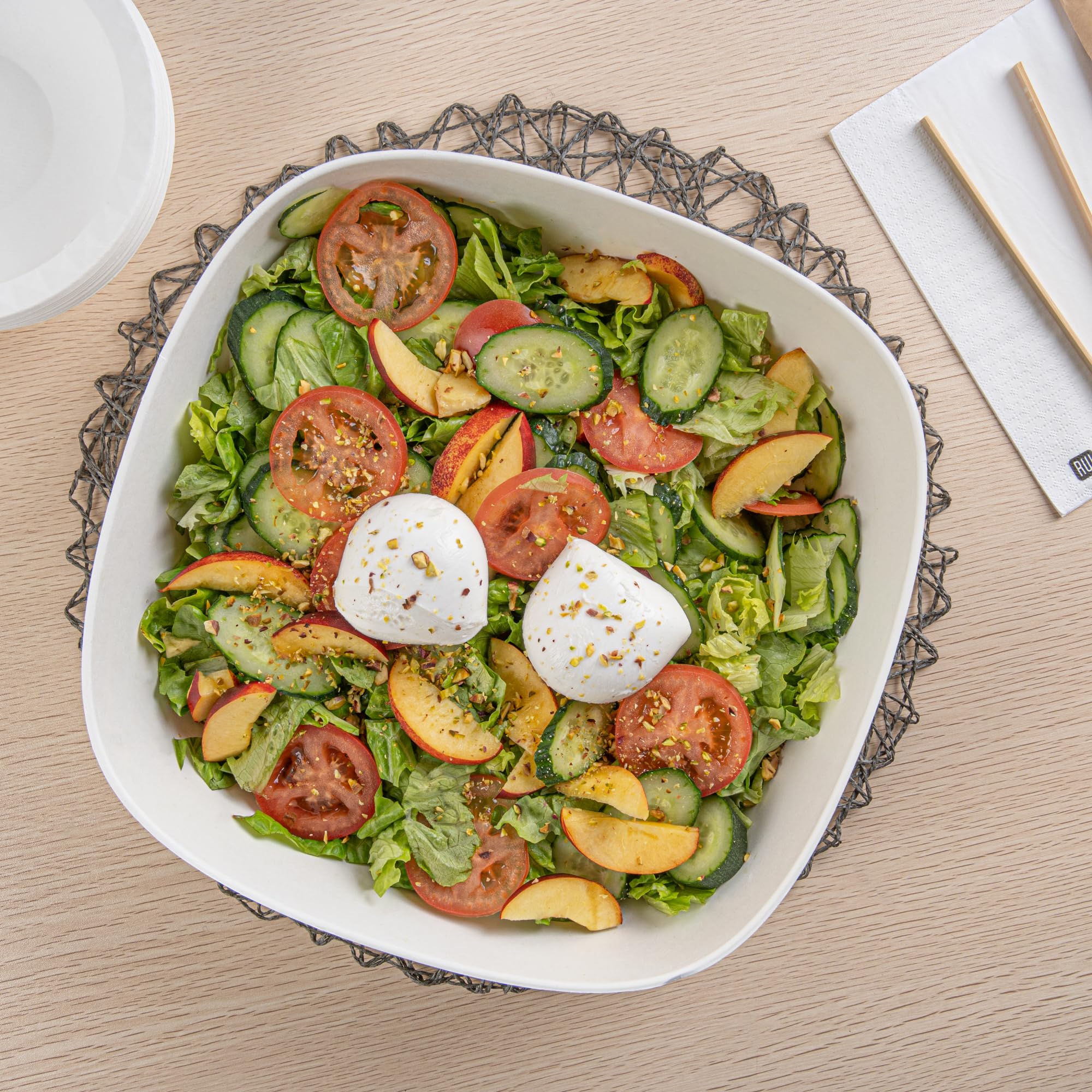 Restaurantware Pulp Safe Modular No PFAS añadido 5,386.4 g White Sugarcan/Bagasse Bowl – Home Compostable – 11 3/10.2 cm x 11 3/10.2 cm x 10.2 cm – Caja de 100 unidades