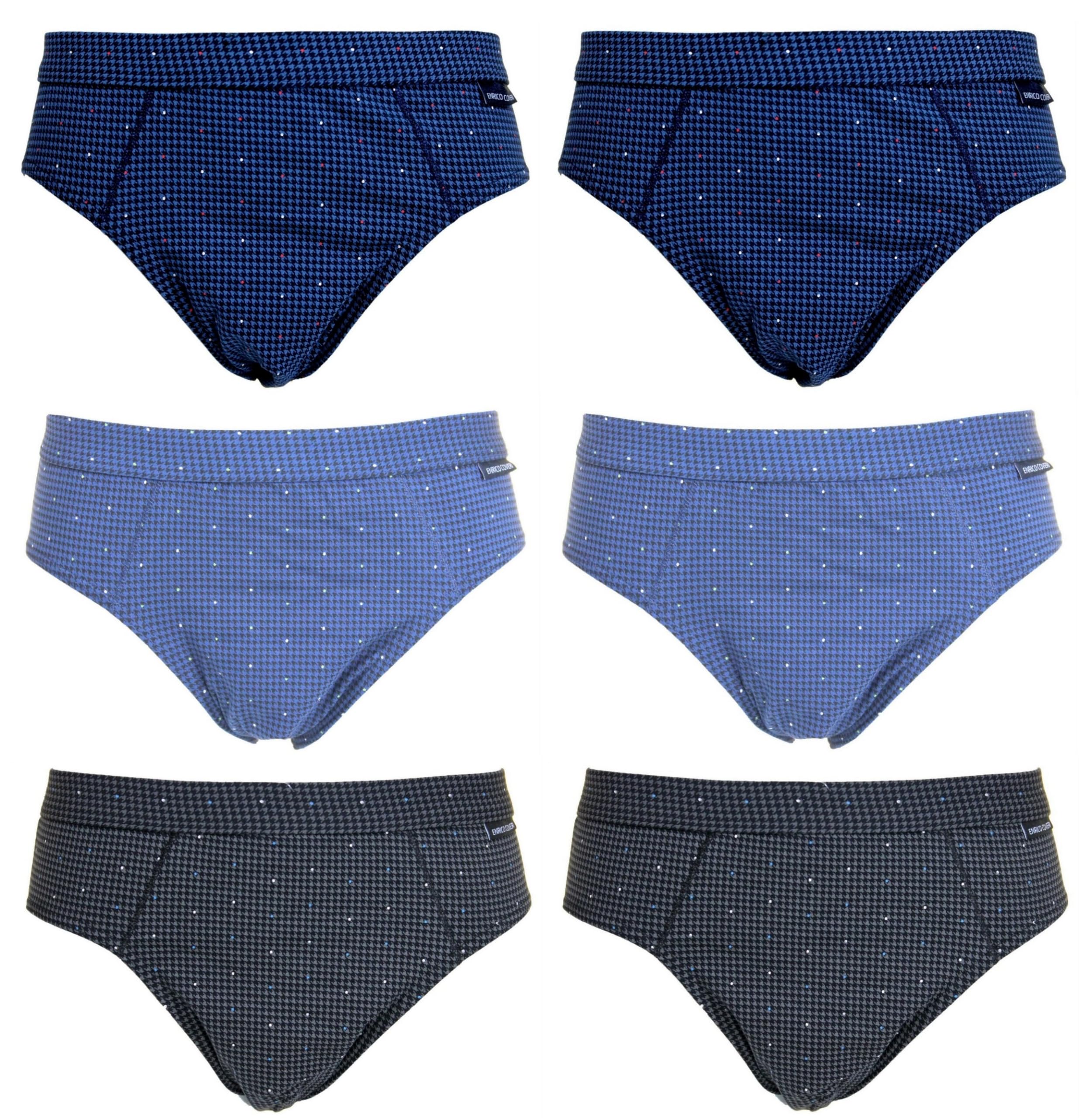 Enrico Coveri 6 Slip Uomo Cotone Elasticizzato Misure M-L-XL-XXL Varie Fantasie