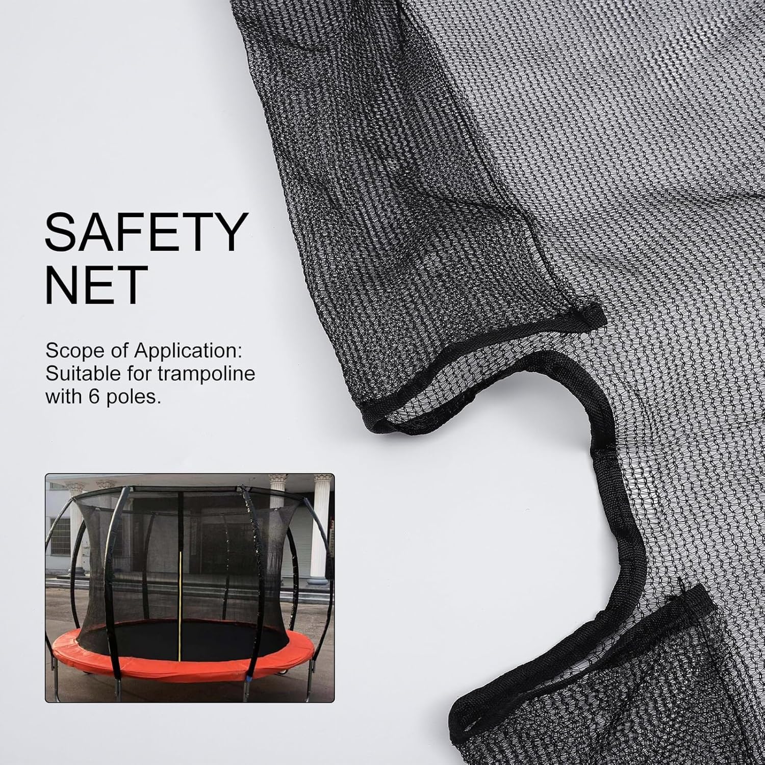 Trampoline Safety Net Replacement Compatible Fence Protection Guard Plastic Safety Netting for Bounce Security