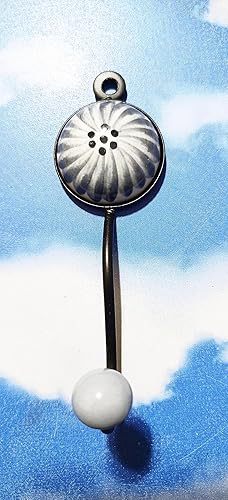 Miniatura 7 de PARIJAT HANDICRAFT Gancho decorativo de cerámica floral de metal colgante de cerámica, ganchos individuales montados en la pared, ganchos