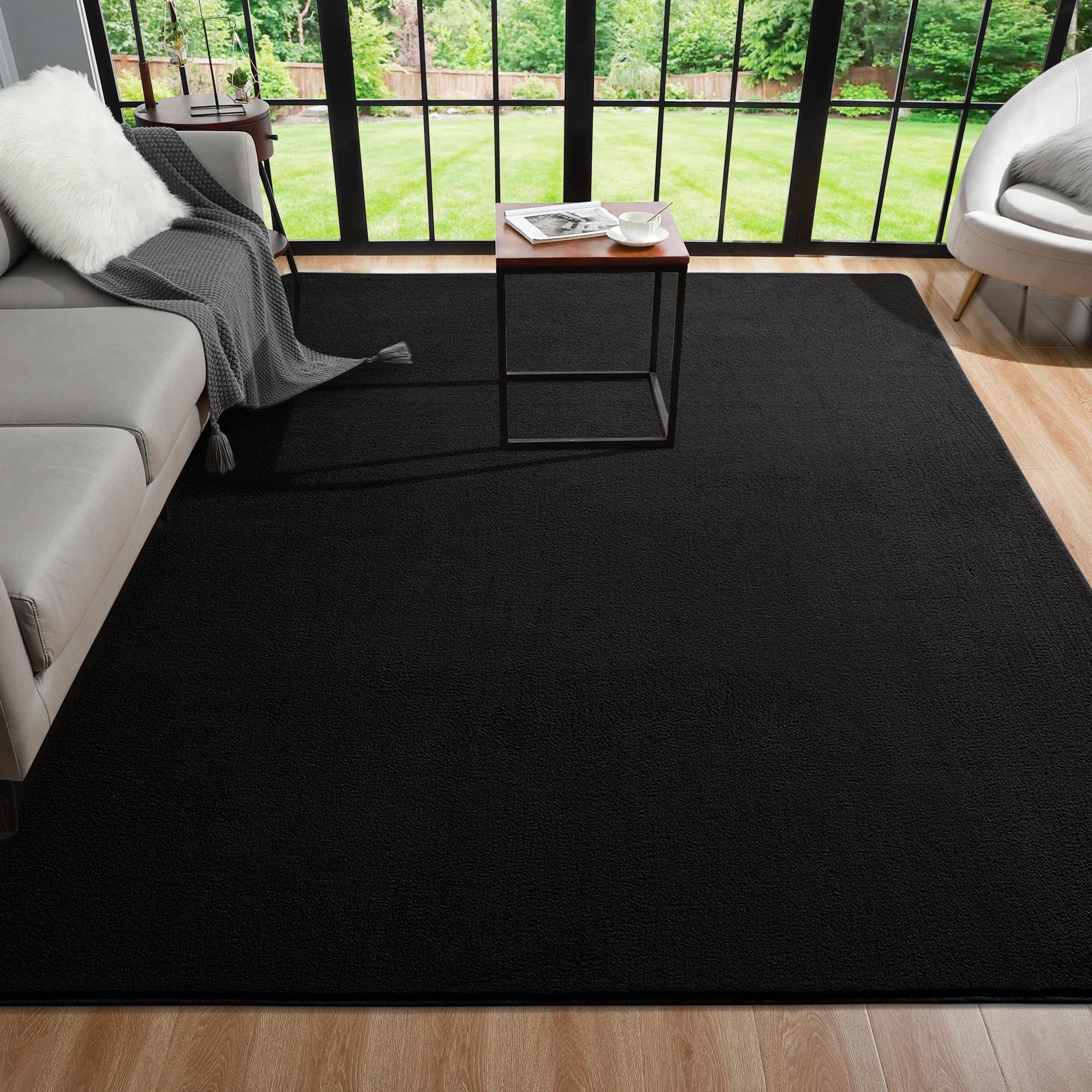 Tapis noir salon antidérapant pour protéger le sol et créer un espace de jeu d'enfants sécurisé
