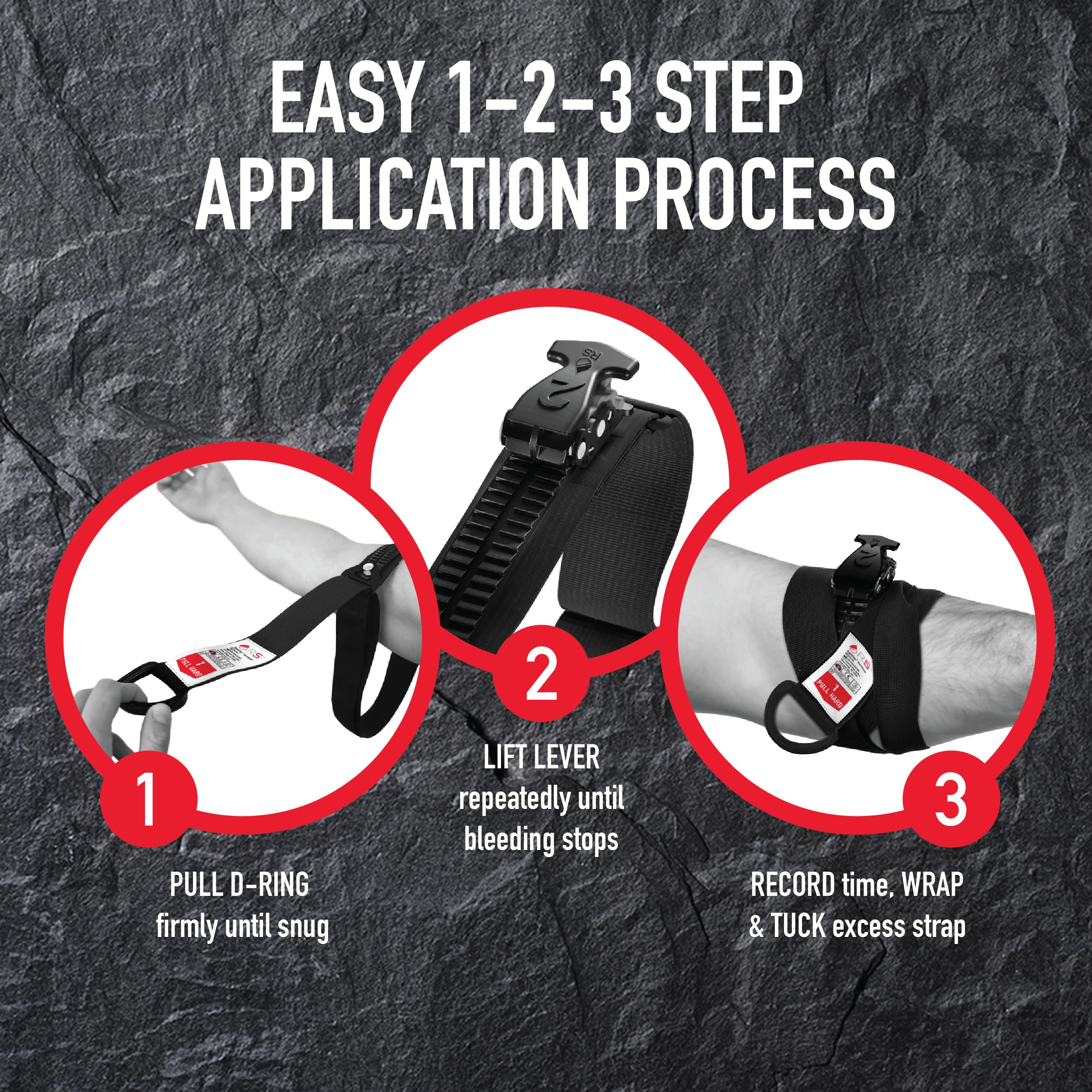 Aero Healthcare RST101 RAPIDSTOP - Laccio emostatico arancione per emergenze all'aperto, pronto soccorso tattico salvavita, controllo delle emorragie, funzionamento con una sola mano della benda