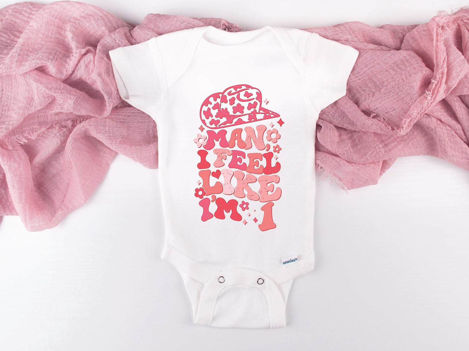 Cowgirl Baby Bodysuit, Man I Feel Like I'm One, First Birthday Gift, Western Baby Bodysuit