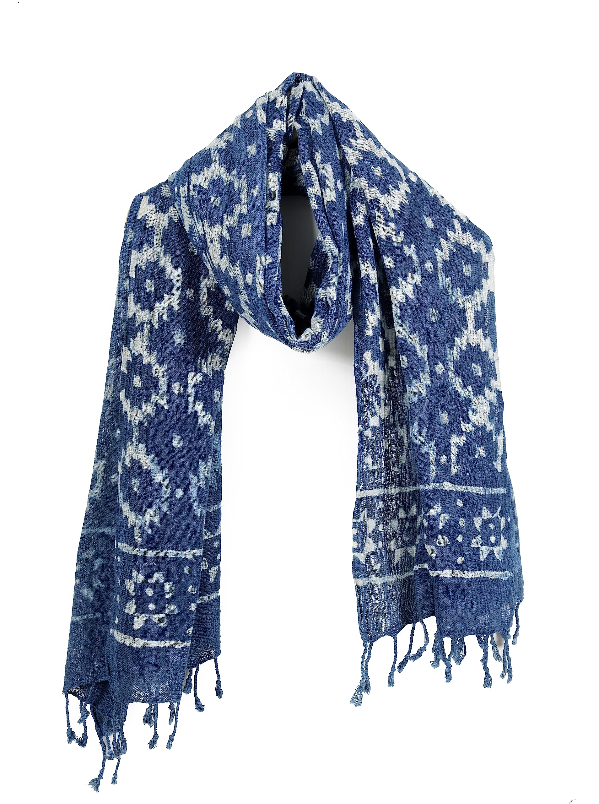 ravaiyaa - attitude is everything Women's Cotton Hand Block Printed Casual Stoles (HBCS-10, Indigo Blue, 72" X 21" Inch)-picture-41