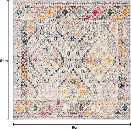 Vista 271 de Safavieh Madison Collection MAD418F - Alfombra de área con diamantes, Polipropileno, Azul Oscuro/Amarillo