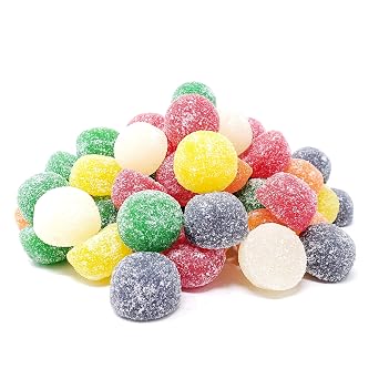 Candy Retailer Gum Drops 2 Lb - Sugar Sanded Gumdrops in Cherry, Orange, Licorice, Lime, Lemon and Pineapple Flavors