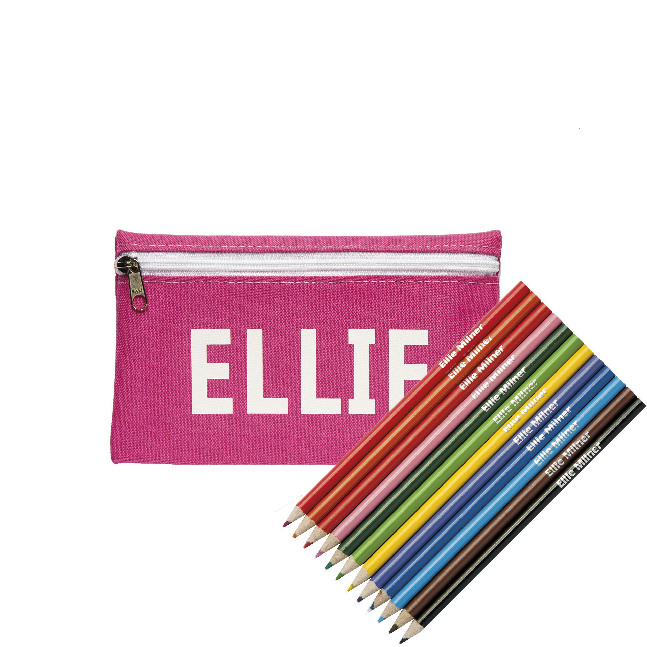 Zip Pencil Case with Pencils Personalised with Name - Perfect for ...