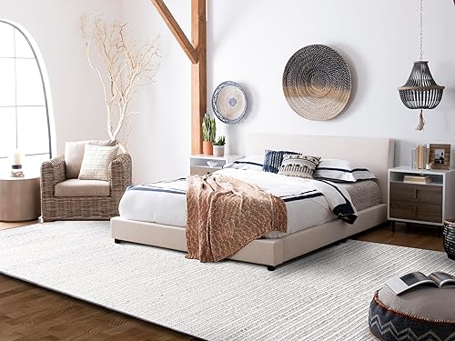 Miniatura 9 de Martha Stewart x SAFAVIEH - Colección de alfombras de área, 8 x 10 pies, marfil y azul, lana hecha a mano, ideal para sala de estar, dormitorio,