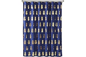 Gilded Pineapple Fabric Shower Curtain: Luxuriate in Tropical Brilliance
