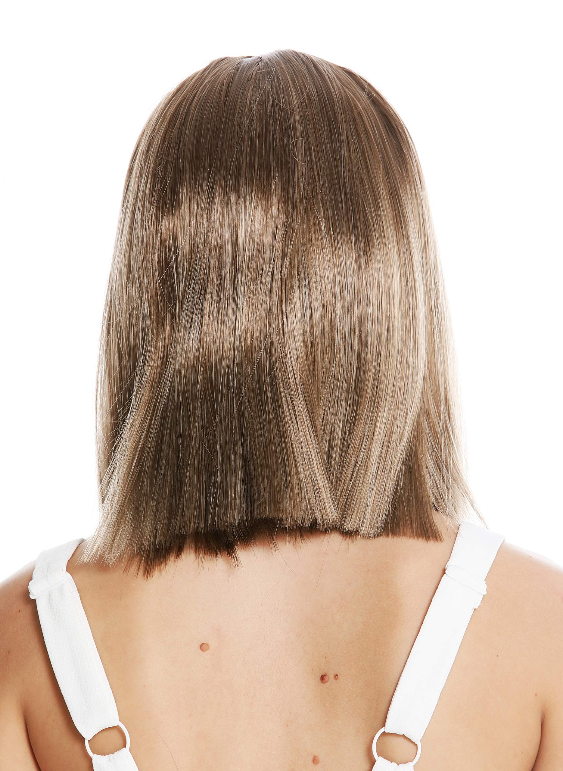 WIG ME UP - VK-5-14H24 quality women's wig shoulder length sleek longe fringe parted brown highlights blonde highlights - Image 4
