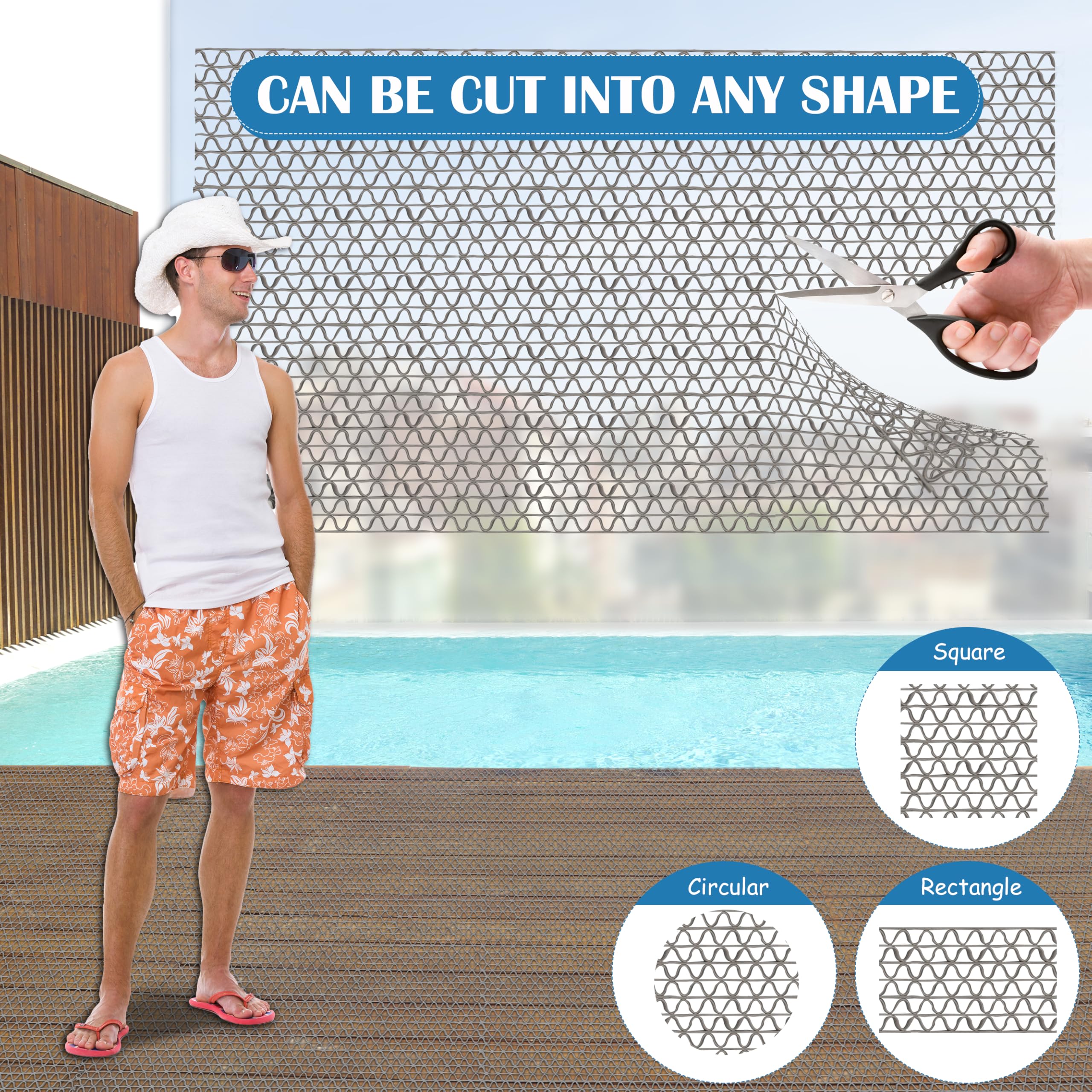 2.9'x16.4' Non Slip Drainage Pool Mat 0.23'' Thick Pool Floor Mat — Amazon image 3