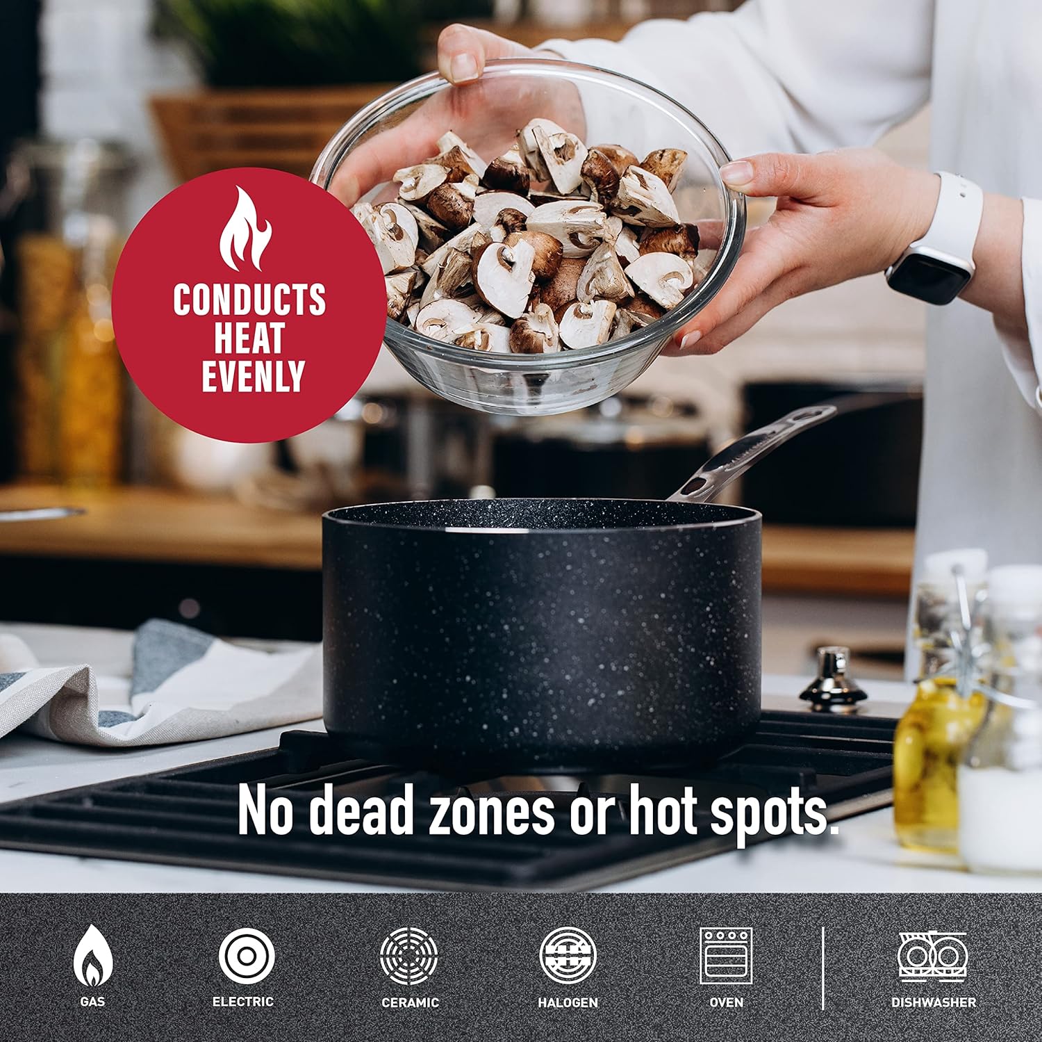 Granitestone Original 10 Piece Nonstick Cookware Set, Scratch-Resistant, Granite-Coated, Dishwasher and Oven-Safe Kitchenware, PFOA-Free Pots and Pans As Seen On TV