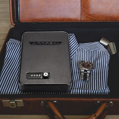 Miniatura 9 de Cajas fuertes para pistolas, caja fuerte portátil con cerradura de combinación de 4 dígitos para almacenamiento de armas, funda de plástico para