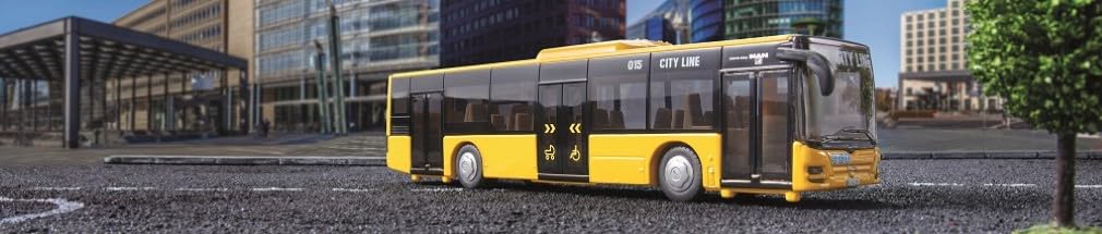 Siku 3734, MAN Lion's City autobus urbano, 1:50, Metallo/Plastica, Giallo, Autobus giocattolo per bambini, Sportelli apribili, Cofano motore apribile