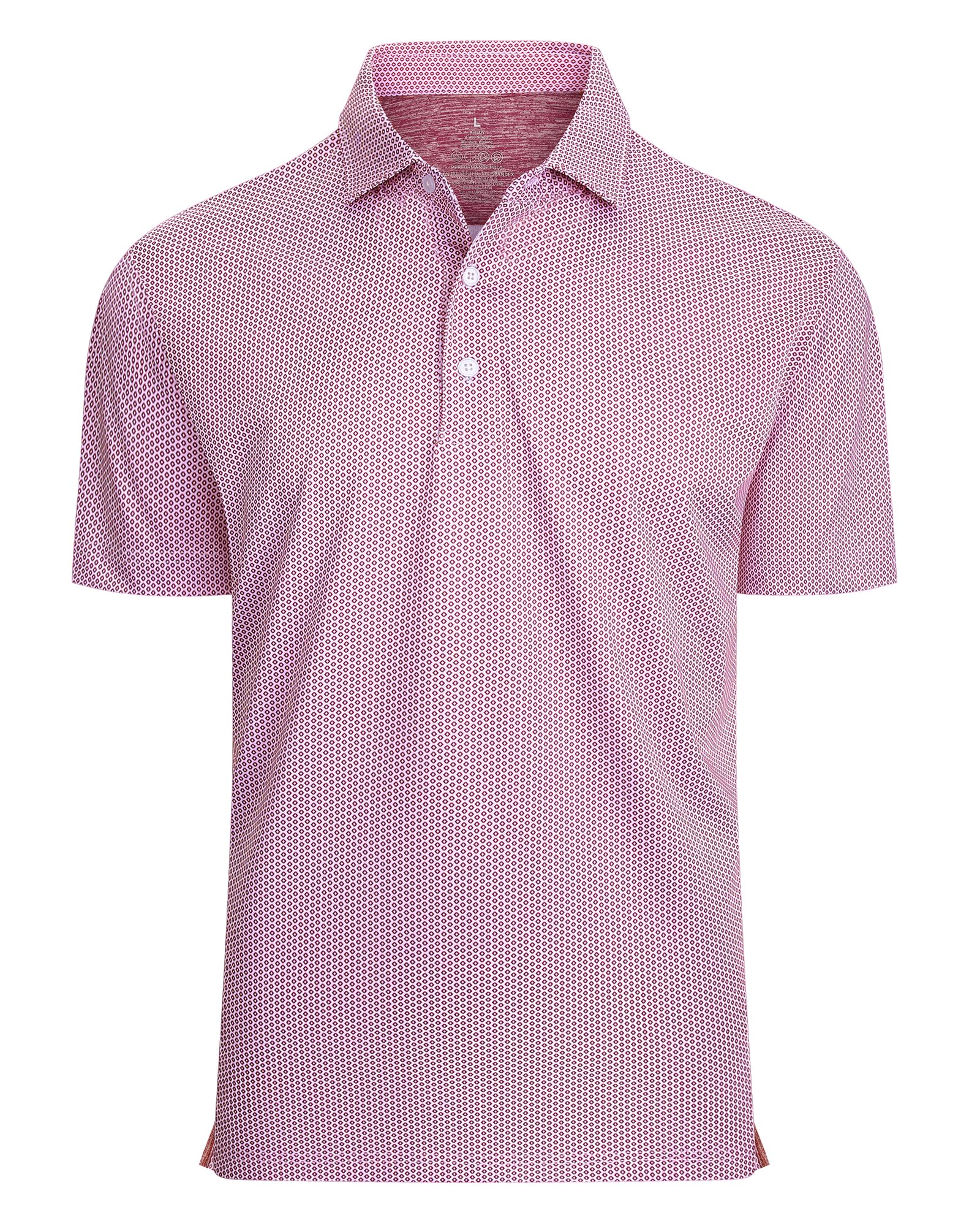 Damipow Golf Shirts for Men Dry Fit Short Sleeve Print Collared Polo Shirt