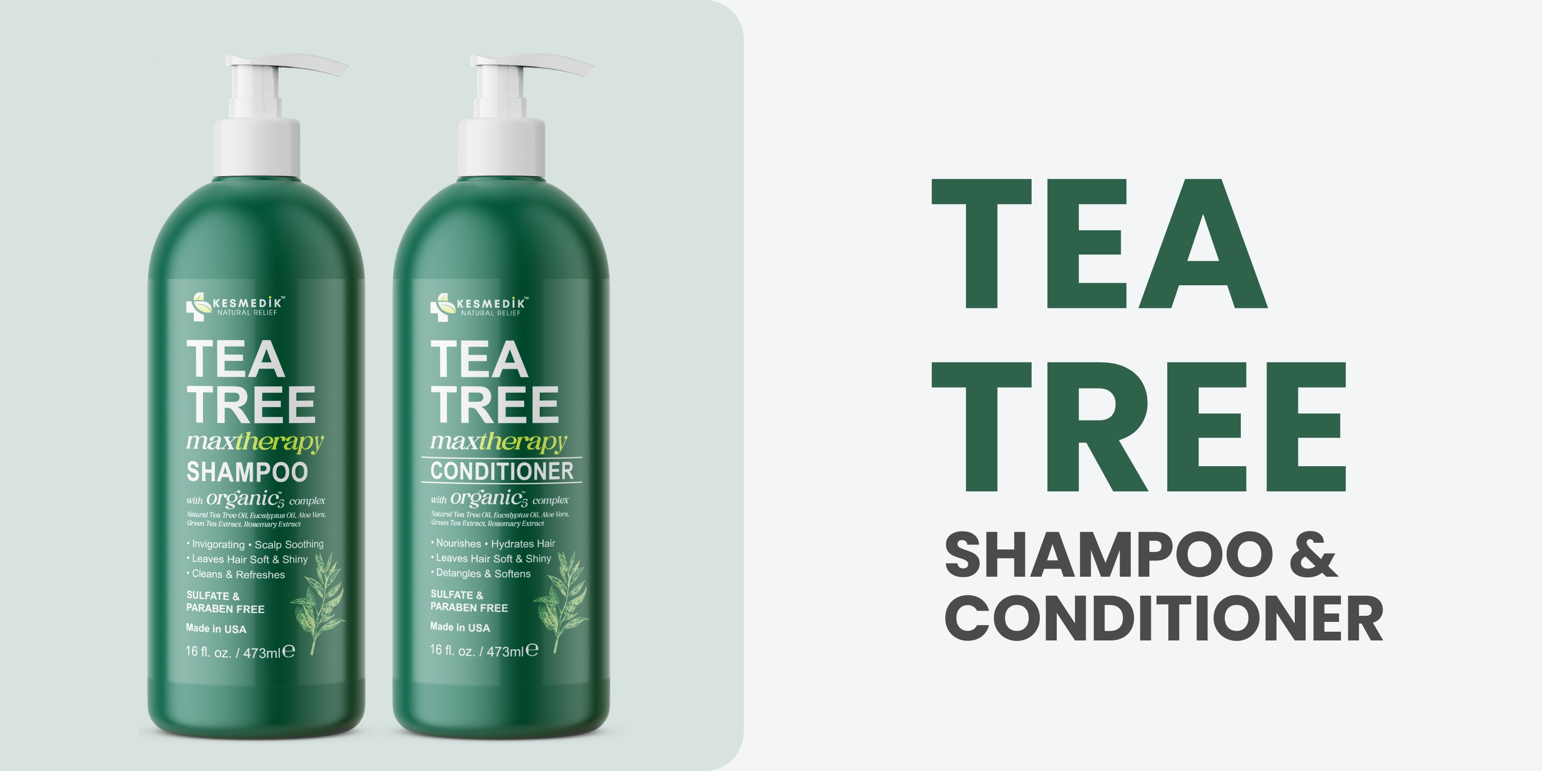 Amazon.com : KESMEDIK Tea Tree Oil Shampoo and Conditioner