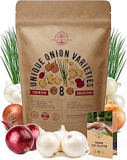 Sponsored Ad - 8 Onion Seeds Variety Pack Heirloom, Non-GMO, Onion Seed Sets for Planting Indoors, Outdoors Gardening. 160...