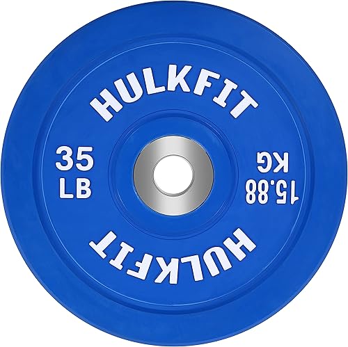 HulkFit 2" Pro Series Olympic Shock Absorbing Rubber Bumper Weight Plates for Barbells - Multi Color