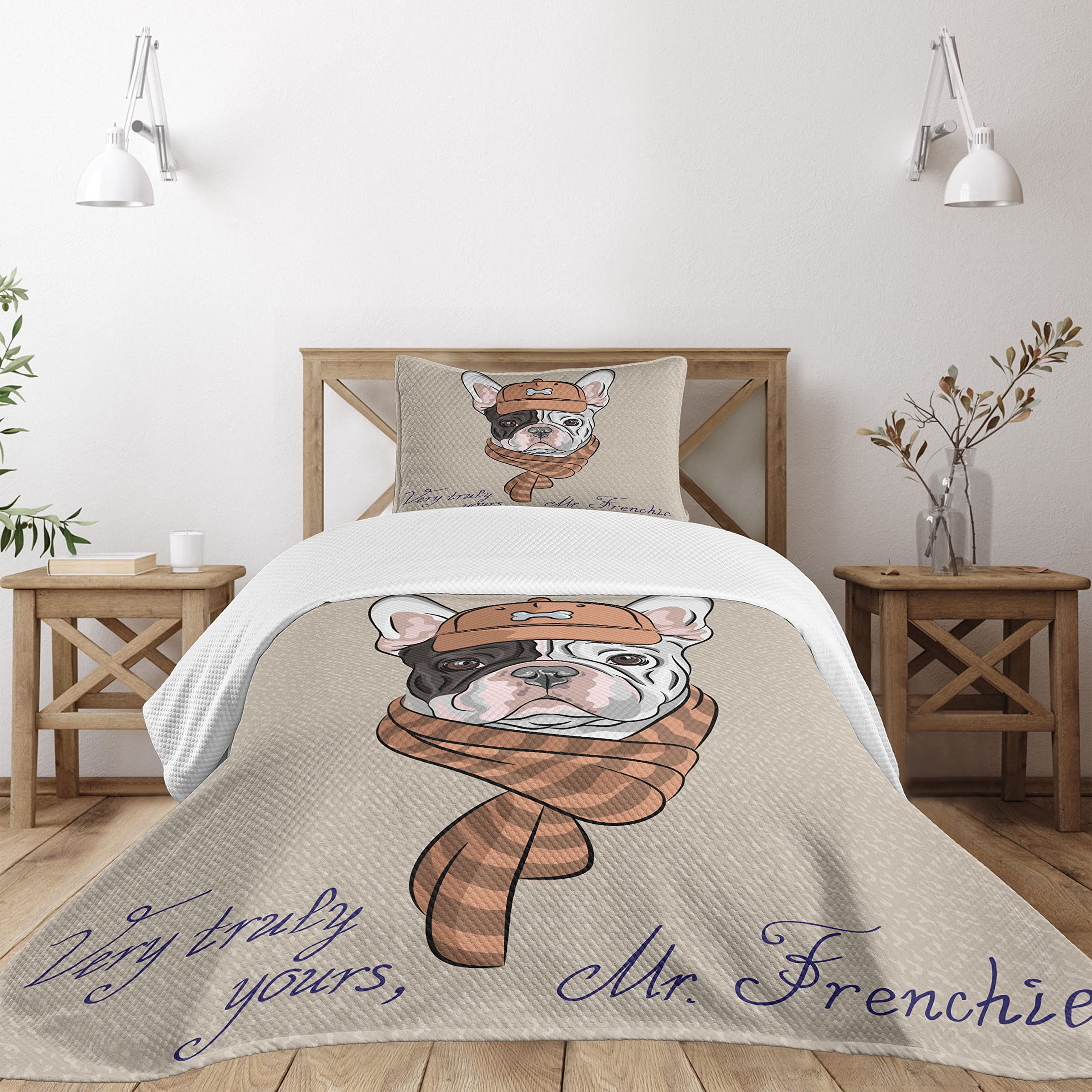 Colcha decorativa Lunarable con fundas de almohada lavables