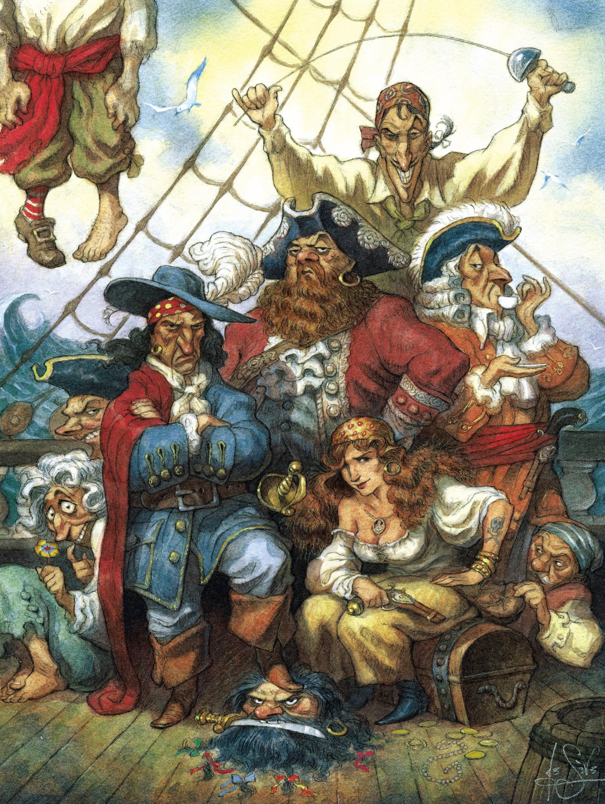 New York Puzzle Company - Peter de Sève La vie d'un pirate - Puzzle de 1000 pièces pour adultes par Peter de Sève