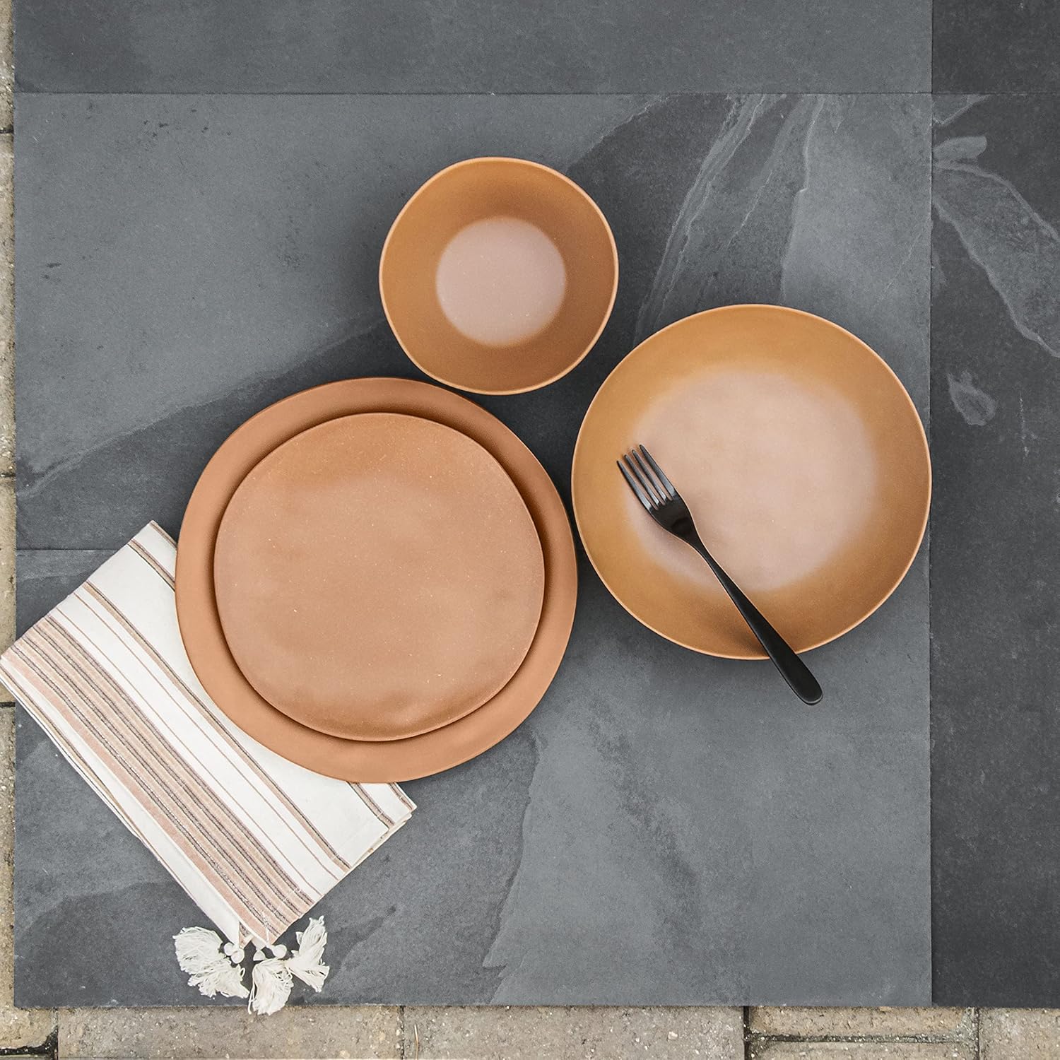 Matte Solids 8.5'' Durable Planta Salad Plates, Shatter-Resistant and Dishwasher-Safe Indoor/Outdoor Dinnerware for Appetizers, Desserts, Side Dishes - Matte Terracotta - Set of 6