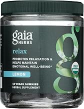 Gaia Herbs Relax Gummies - Supports Calm Feelings - with Organic Apple Juice & Lemon Juice Concentrate - 45 Gummies (15 Servings)