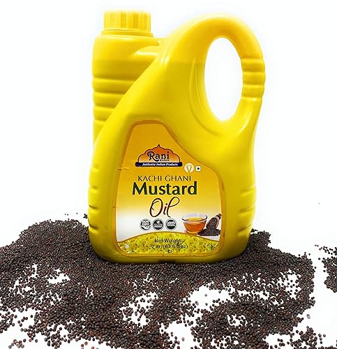 Miniatura 3 de Aceite de mostaza Rani (Kachi Ghani) 67.6 onzas (2 litros) sin OMG, apto para gluten, vegano, 100% natural
