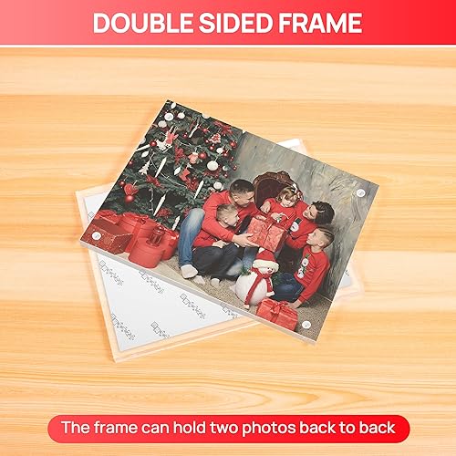 Miniatura 3 de A & R 1 paquete de marcos de fotos acrílicos de 6 x 8 pulgadas, marco magnético, marco de fotos transparente de doble cara de 10 + 0.394 in de